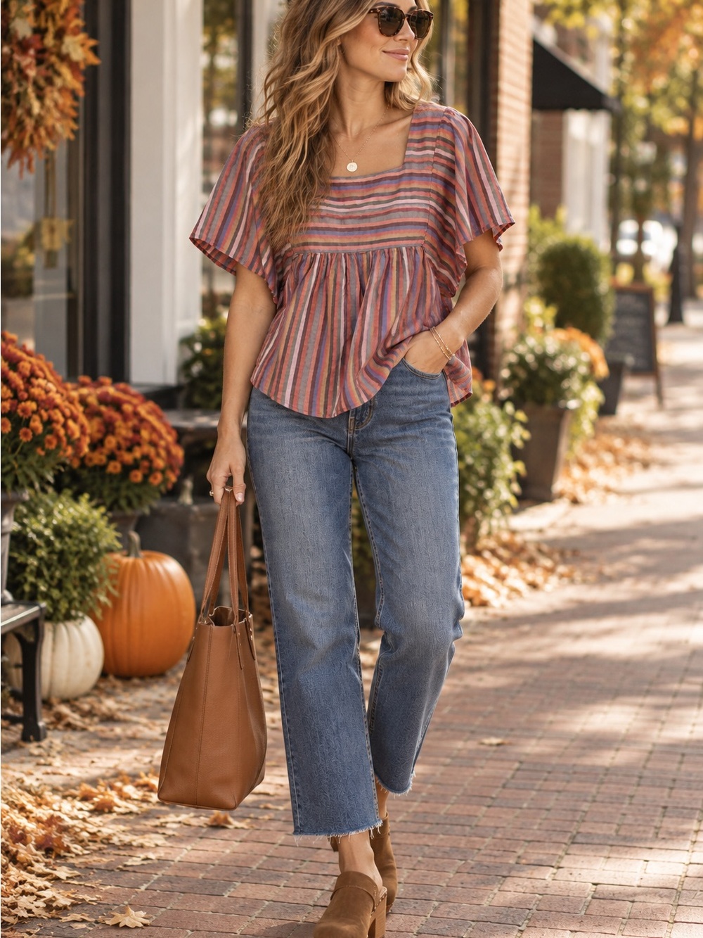 Madewell Butterfly Top in Rainbow Stripes